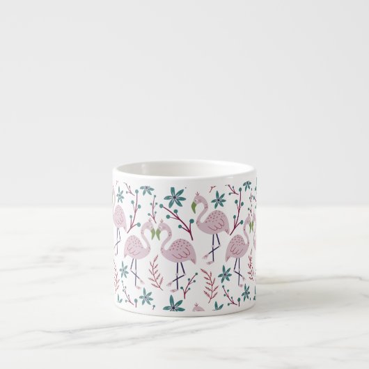 Tasse Expresso Motif rose flamingo sans couture sur arrière - pla (Devant)