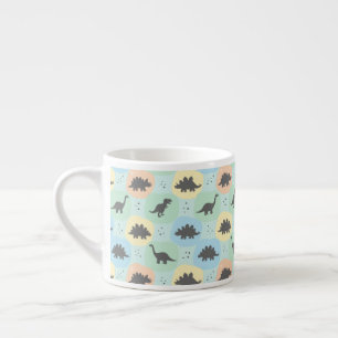 Tasse Expresso Motif sans couture de silhouette de dinosaure préh