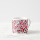 Tasse Expresso Motif savoureux avec des oiseaux et des fleurs (Devant droit)