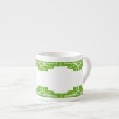 Tasse Expresso Motif Sunburst Art Déco en blanc et Lime Espres (Devant droit)