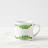 Tasse Expresso Motif Sunburst Art Déco en blanc et Lime Espres (Droite)