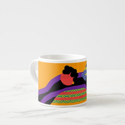 Tasse Expresso Motif Sur La Face De La Dame Motif (Devant gauche)