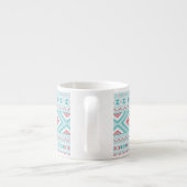 Tasse Expresso Motif tribal Aztec Turquoise et rose (Dos)