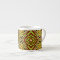 Motif tribal ethnique rouge vert or