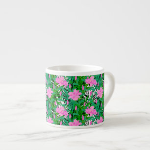 Tasse Expresso Motif tropical aux fleurs de la jungle