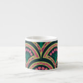 Tasse Expresso motif vert en forme de coque (Devant)