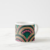 Tasse Expresso motif vert en forme de coque (Devant droit)