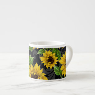 Tasse Expresso Motif vintage de tournesol