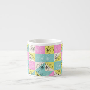 Tasse Expresso Motif vintage Fleurs de ressort les années 70 tabl