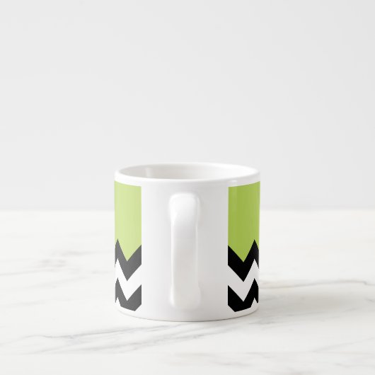 Tasse Expresso Motif Zigzag noir et blanc, Chevron, Vert (Dos)