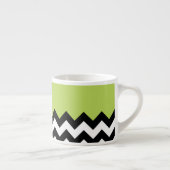 Tasse Expresso Motif Zigzag noir et blanc, Chevron, Vert (Droite)