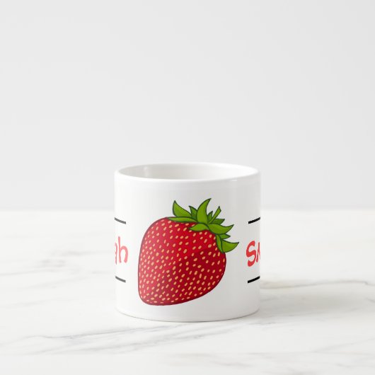 Tasse Expresso Musique de nom de fraise personnalisée (Devant)