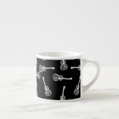 Tasse Expresso Musique noire et blanche de conception de guitares (Droite)