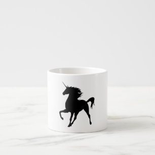 Tasse Expresso Musique Silhouette Unicorne Noire