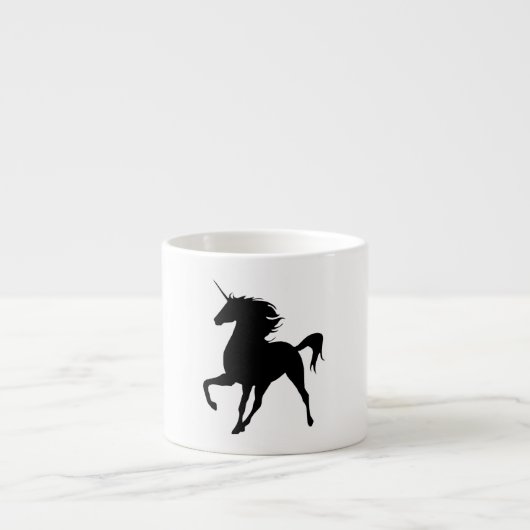 Tasse Expresso Musique Silhouette Unicorne Noire (Devant)
