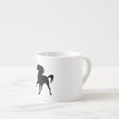 Tasse Expresso Musique Silhouette Unicorne Noire (Devant droit)