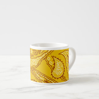 Tasse Expresso Mustard Yellow Paisley Imprimer Été Fun Girl
