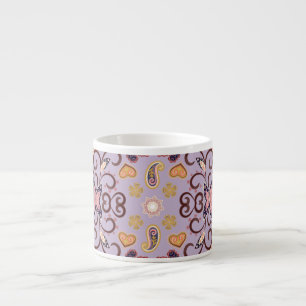 Tasse Expresso Nappe à fleurs indiennes : belle motif pastel