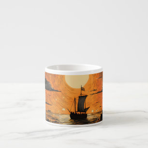 Tasse Expresso Navire naviguant la nuit