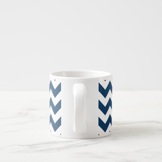 Tasse Expresso Navy Zigzag, Navy Chevron, Motif géométrique (Dos)