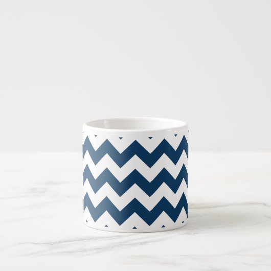 Tasse Expresso Navy Zigzag, Navy Chevron, Motif géométrique (Devant)