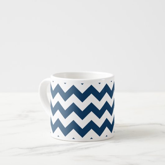 Tasse Expresso Navy Zigzag, Navy Chevron, Motif géométrique (Devant gauche)