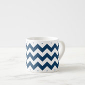 Tasse Expresso Navy Zigzag, Navy Chevron, Motif géométrique (Devant droit)