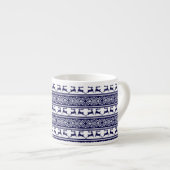 Tasse Expresso Noël, le bleu et le blanc scandinave (Devant droit)