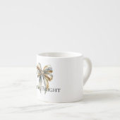 Tasse Expresso Noel Rustic Green Bow personnalisé (Devant droit)