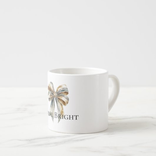 Tasse Expresso Noel Rustic Green Bow personnalisé (Devant droit)