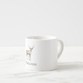 Tasse Expresso Noël Rustique Nom du cerf (Devant droit)