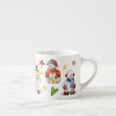 Tasse Expresso Noël Whimsical Snowman hiver mignonne drôle (Droite)