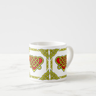 Tasse Expresso Nœud celtique/Gadhlig en cœur tressé, modèle 3 or