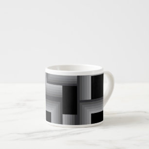 Tasse Expresso Noir, argent, cool, unique, tendance formes carrés