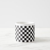 Tasse Expresso Noir Et Blanc Classique Rétro À damiers Motif (Devant)