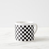 Tasse Expresso Noir Et Blanc Classique Rétro À damiers Motif (Devant droit)
