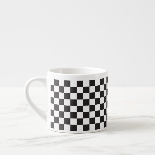 Tasse Expresso Noir Et Blanc Classique Rétro À damiers Motif (Gauche)
