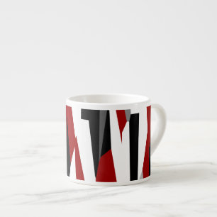 Tasse Expresso Noir rouge gris et blanc