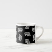 Tasse Expresso Noir vintage d'art d'hippopotame de motif (Droite)