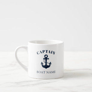 Tasse Expresso Nom de bateau nautique personnalisé Ancre
