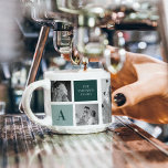 Tasse Expresso Nom de famille personnalisé Collage Cadeau photo<br><div class="desc">Voici notre dernier cadeau personnalisé de nom de famille : Collage tendance photo et thème vert! Ce cadeau unique et élégant est conçu pour célébrer les moments spéciaux de votre famille et ajouter une touche d'élégance inspirée de la nature à votre décor maison.</div>