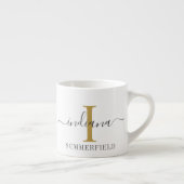 Tasse Expresso Nom de script monogramme moderne or (Droite)