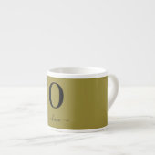 Tasse Expresso Nom De Script Monogramme Or Personnalisé Et Noir (Devant droit)