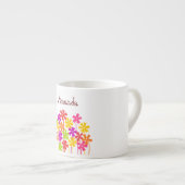Tasse Expresso Nom du dessin de fleur simple rose jaune orange (Devant droit)