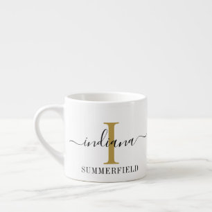 Tasse Expresso Nom du script du monogramme et initiale