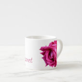 Tasse Expresso Nom Margaret personnalisable chaud rose rose flora (Devant droit)