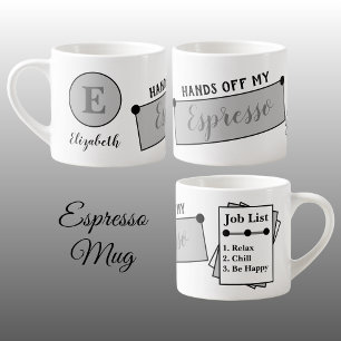 Tasse Expresso Nom monogramme refroidissement relaxer être heureu