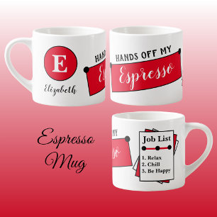 Tasse Expresso Nom monogramme refroidissement relaxer être heureu