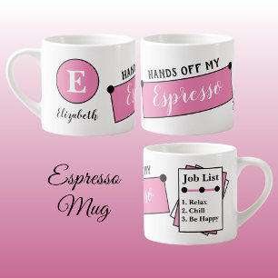 Tasse Expresso Nom monogramme refroidissement relaxer être heureu