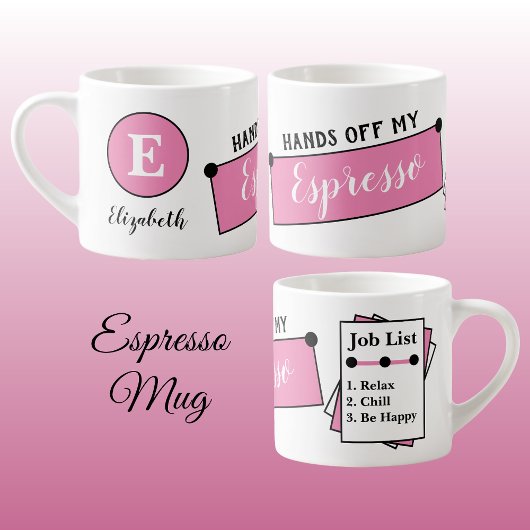 Tasse Expresso Nom monogramme refroidissement relaxer être heureu